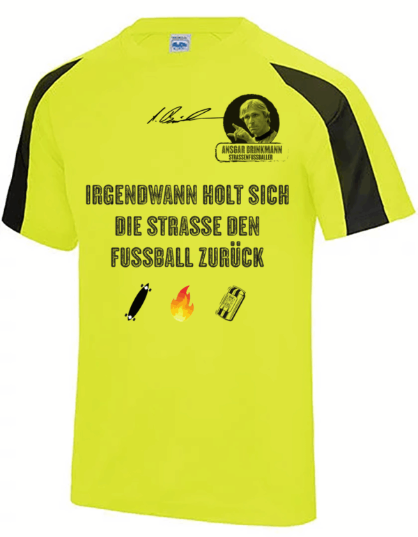 Contrast Cool Tech Shirt, Ansgar Edition (electric yellow-black)  Irgendwann holt sich die Straße....