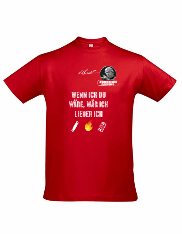 T Shirt Rundhals  Baumwolle Ansgar Edition "Wenn ich Du wäre, wäre ich lieber ich" – Bild 3